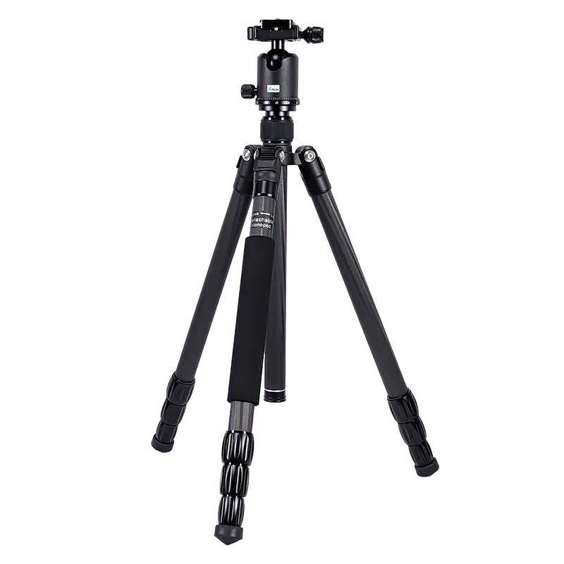Foldable Carbon Fiber Tripod Monopod 360°Ball Head Detachable Max Load at 10kg Adjustable Height from 53cm to 160cm for 