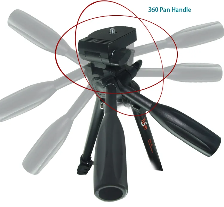 Ultralight Compact Travel Tripod with Quick Release Plate Panoramic Head Aluminum Tripod 0.7kg Max Load 3kg with Carryin