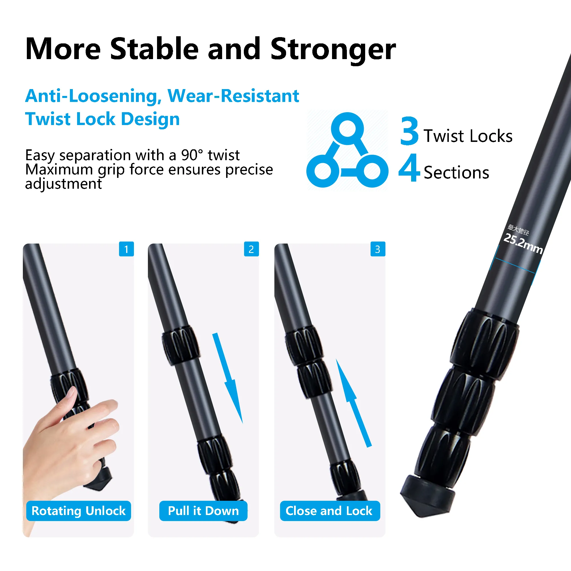 21" to 63" Adjustment Travel Aluminum Tripod Monopods with 360 Degree Fluid Pan Head and Quick Release Plate f