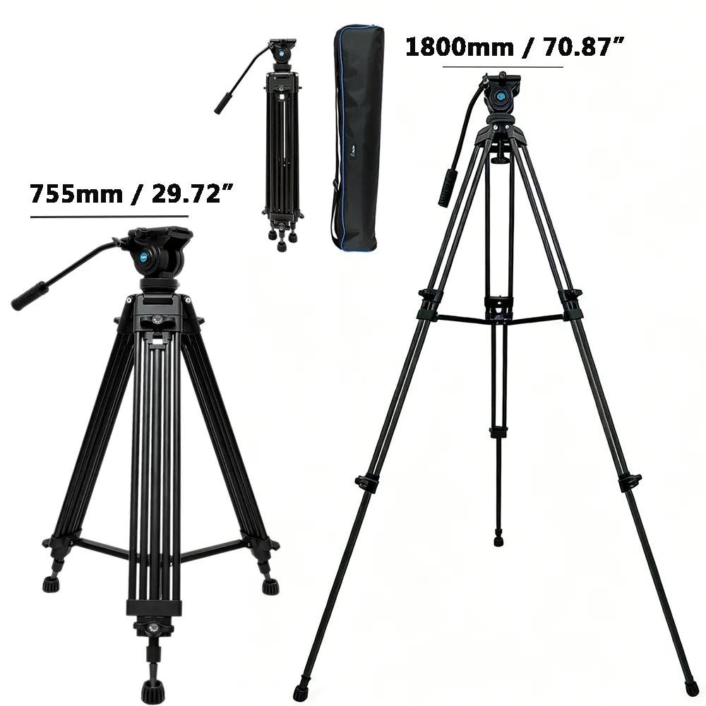 Video Tripod Professional Carbon Fiber Twin Tube Video Tripod