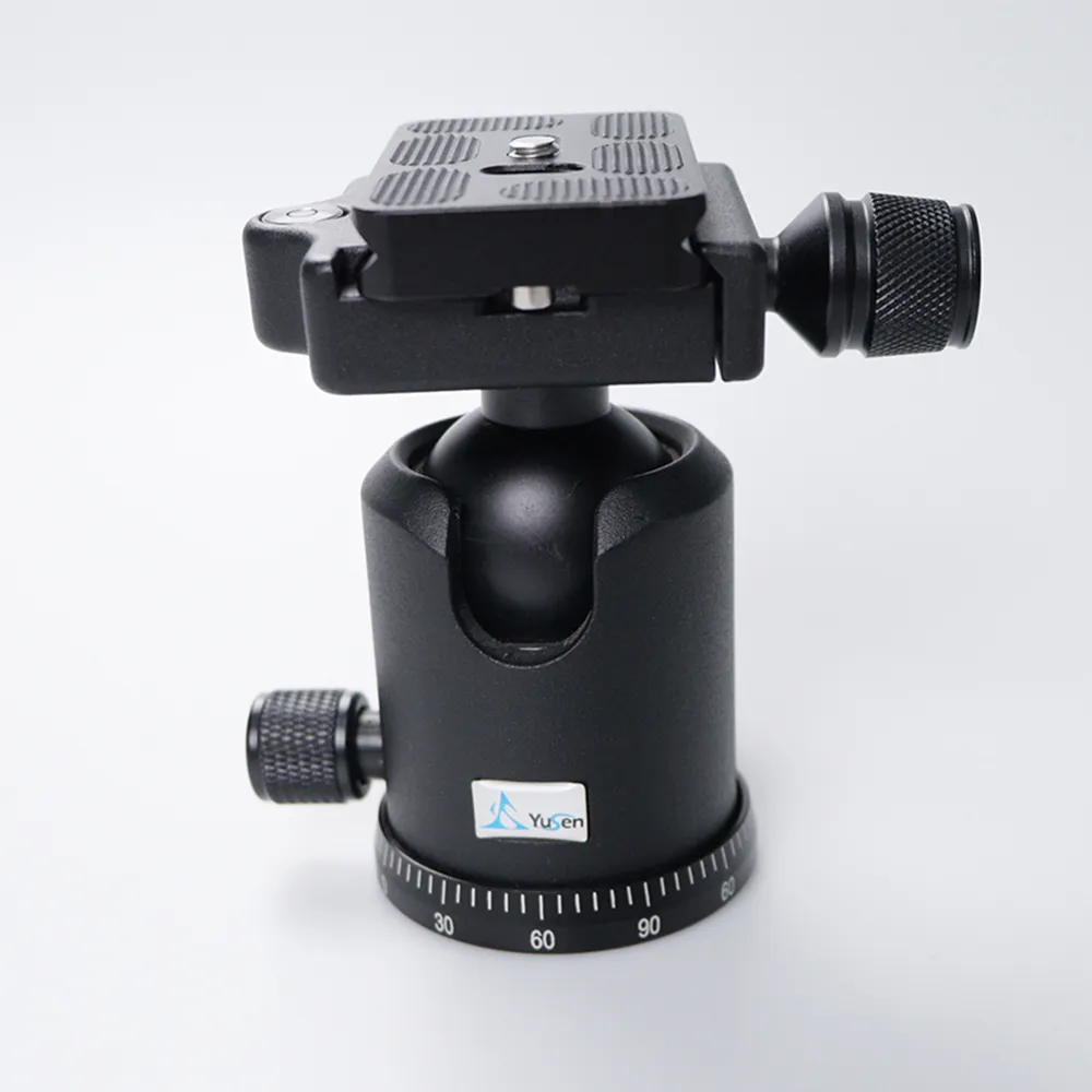 36mm Aluminum Metal Tripod Ball Head 360 Degree Rotating Panoramic with 1/4 Inch Quick Release Plate Bubble Level for Camera