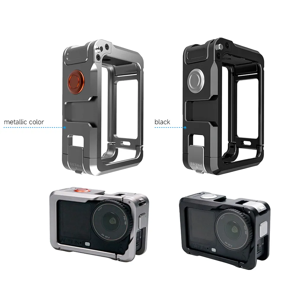 Cage for DJI Osmo Action 6, Multifunctional Protective Cage Metal Expansion Frame Case with Cold Shoe Mount