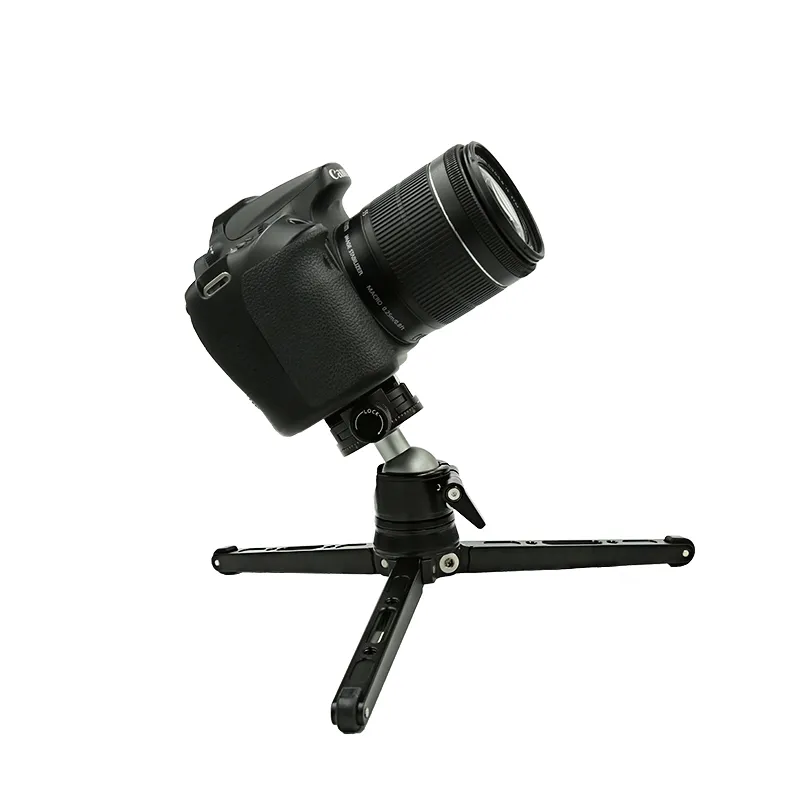 Mini Tripod Desktop Tripod with 360° Ball Head and 1/4"-20 Screw for DSLR Cameras Smartphone Projectors with Quick Release Plate