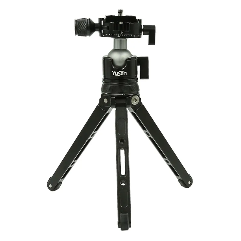 Mini Tripod Desktop Tripod with 360° Ball Head and 1/4"-20 Screw for DSLR Cameras Smartphone Projectors with Quick Release Plate