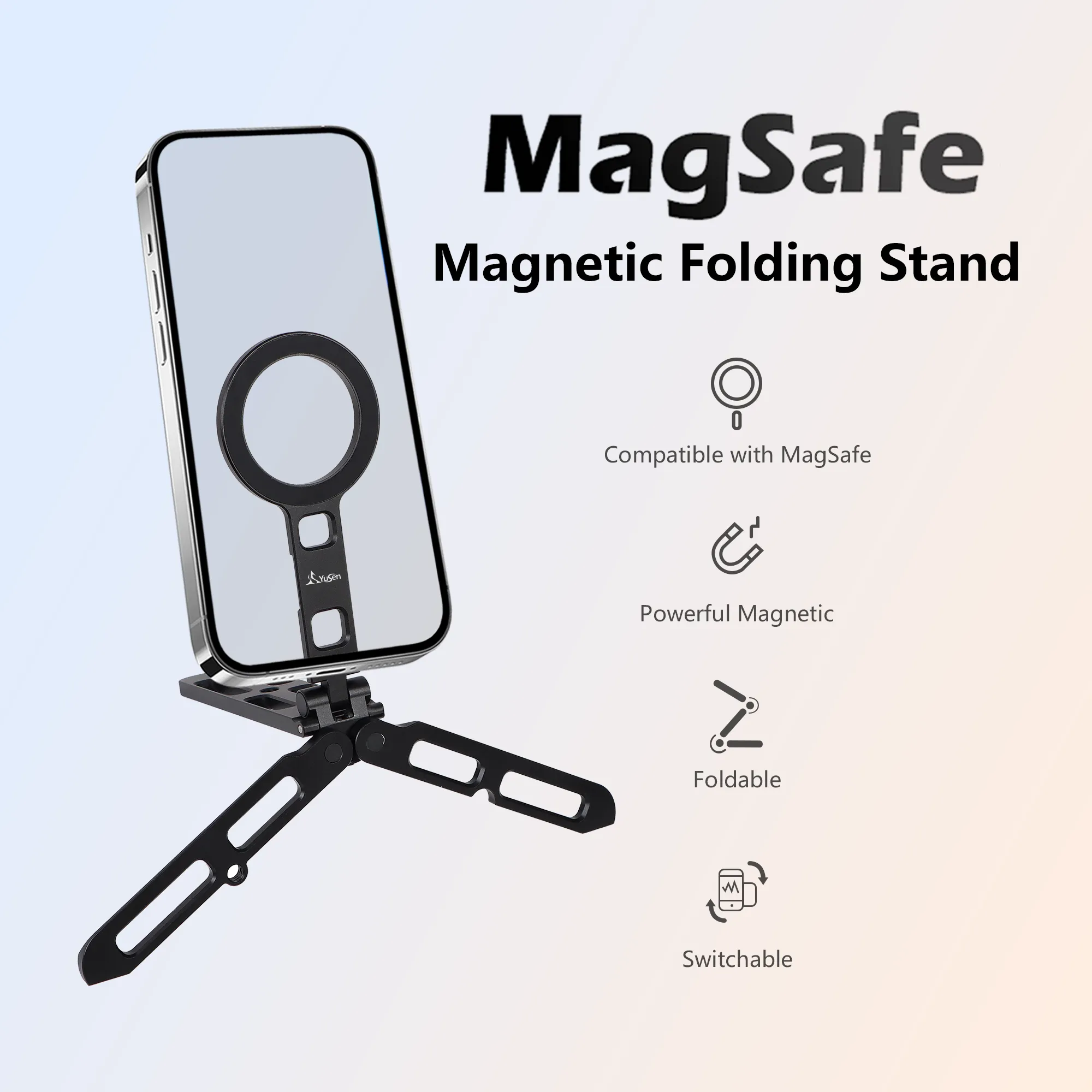 Magnetic Phone Tripod Stand Portable Cell Phone Holder Strong Magnet Mini Pocket Smartphone Mount Foldable Selfie Stick Tripod