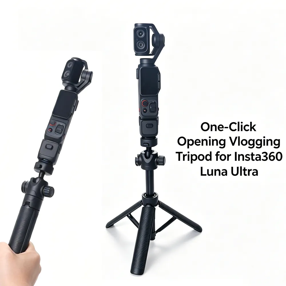 One-Click Opening Vlogging Tripod Height Adjustable 360 Rota