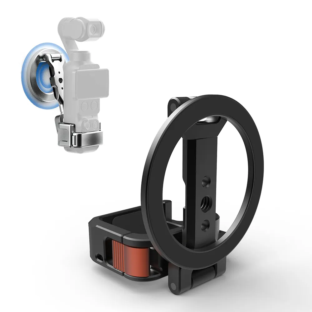 Flip-Up Magnetic Cage for DJI Osmo Pocket 3 / Pocket 4, Aluminum Alloy Quick Release Cage 360° Rotatable Arm and 1/4"-20 Mount