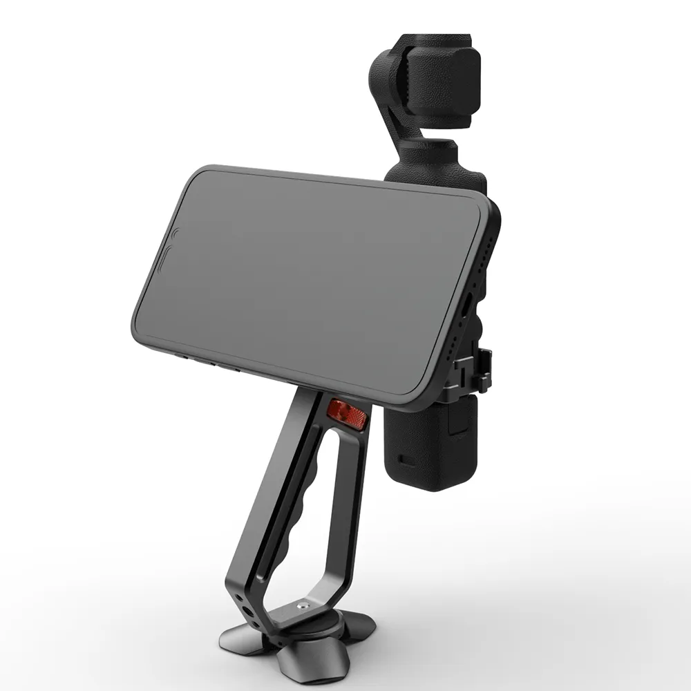 Aluminum Alloy Action Camera Hand Grip with MagSafe Phone Holder for DJI Osmo Pocket 3 4 2-in-1 Action Camera Hand Grip